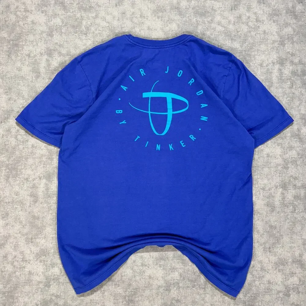 Jordan Legacy Tinker Sneaker graphic tshirt blue mens Large